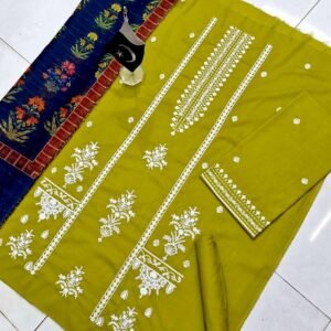 Luxury Embroidered 3-Piece STUFF: Best Export Quality Airjet Lawn (90/70